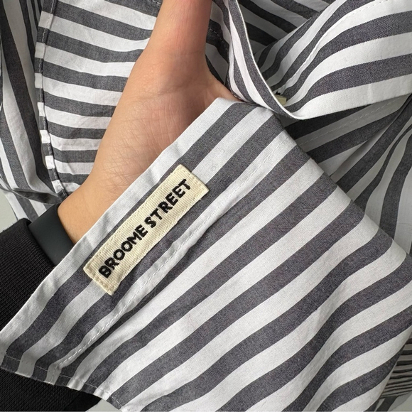 Kate Spade Broome Street Stripe Flutter Sleeve Button Down Short Sleeve Sz Small - Picture 6 of 11